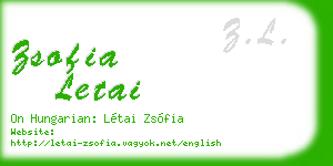 zsofia letai business card