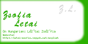 zsofia letai business card